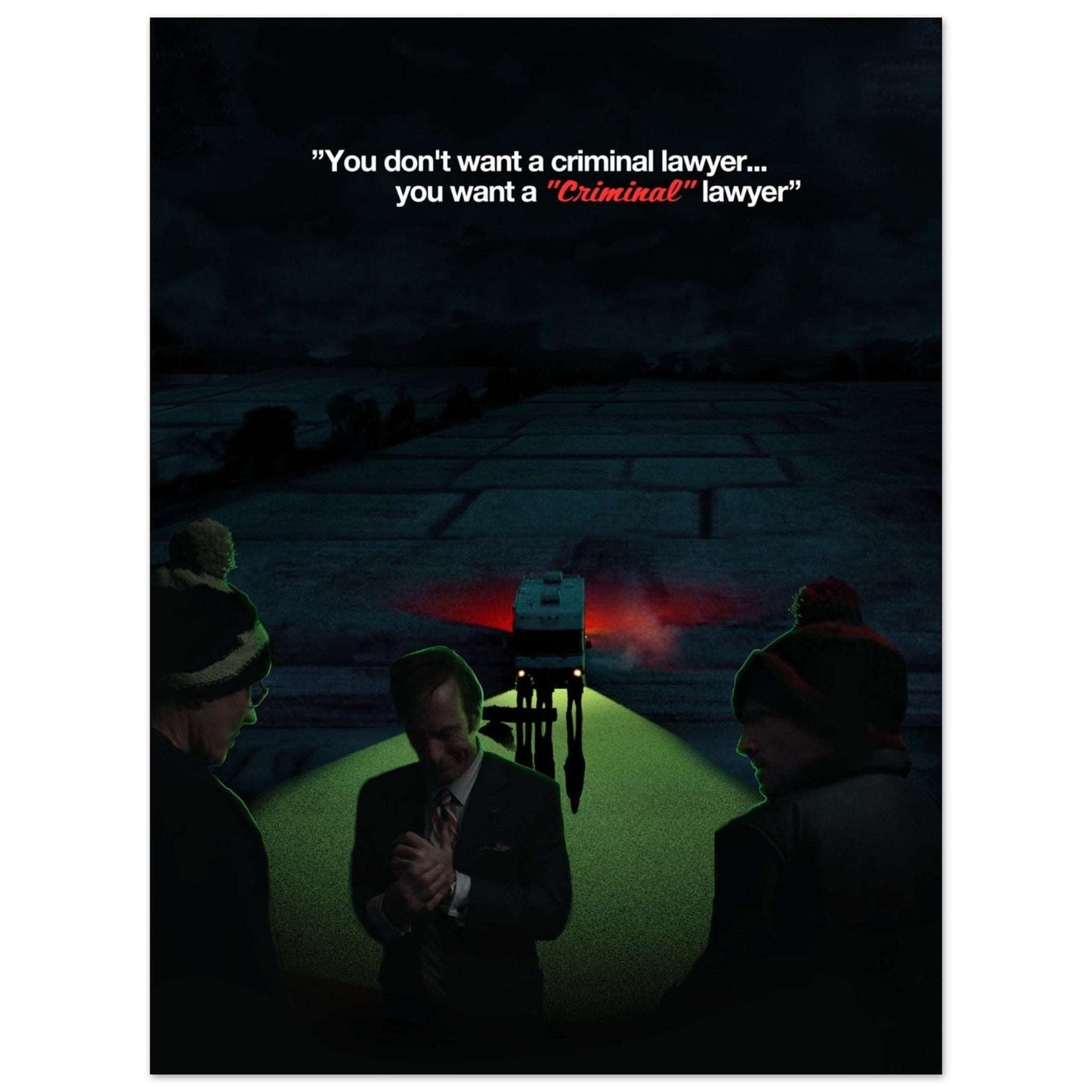 BCS POSTER is cheap and high quality wall art including Saul Goodman, Walther White and Jesse Pinkman from breaking bad - Locandina Posters