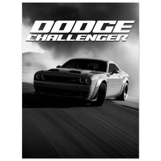 Poster inspired by the car Dodge challenger. Poster made by Locandina Posters