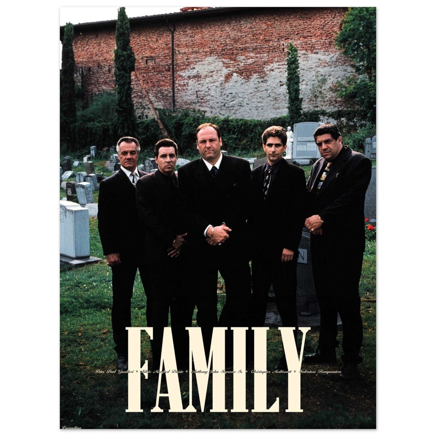 CORE 5 POSTER is cheap and high quality wall art  including Tony Soprano, Chris Moltisanti, Silvio Dante and Paulie Gualtierie from The Sopranos - Locandina Posters